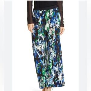 NWT FUZZI Floral Print Pleated Wide Leg Pants Size 44